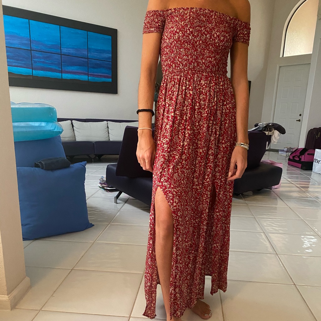 Double Slit Floral Dress